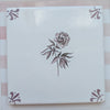 End of Line, Peony Delft Tile, Manganese