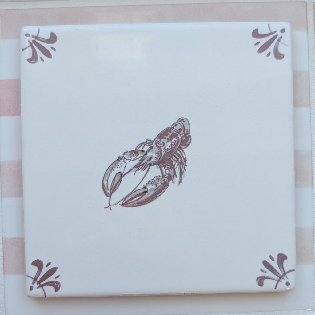 End of Line, Lobster Delft Tile, Manganese
