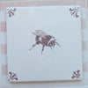 End of Line, Bumble Bee Delft Tile, Manganese