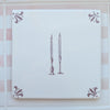 End of Line, Tapered Candles Delft Tile, Manganese