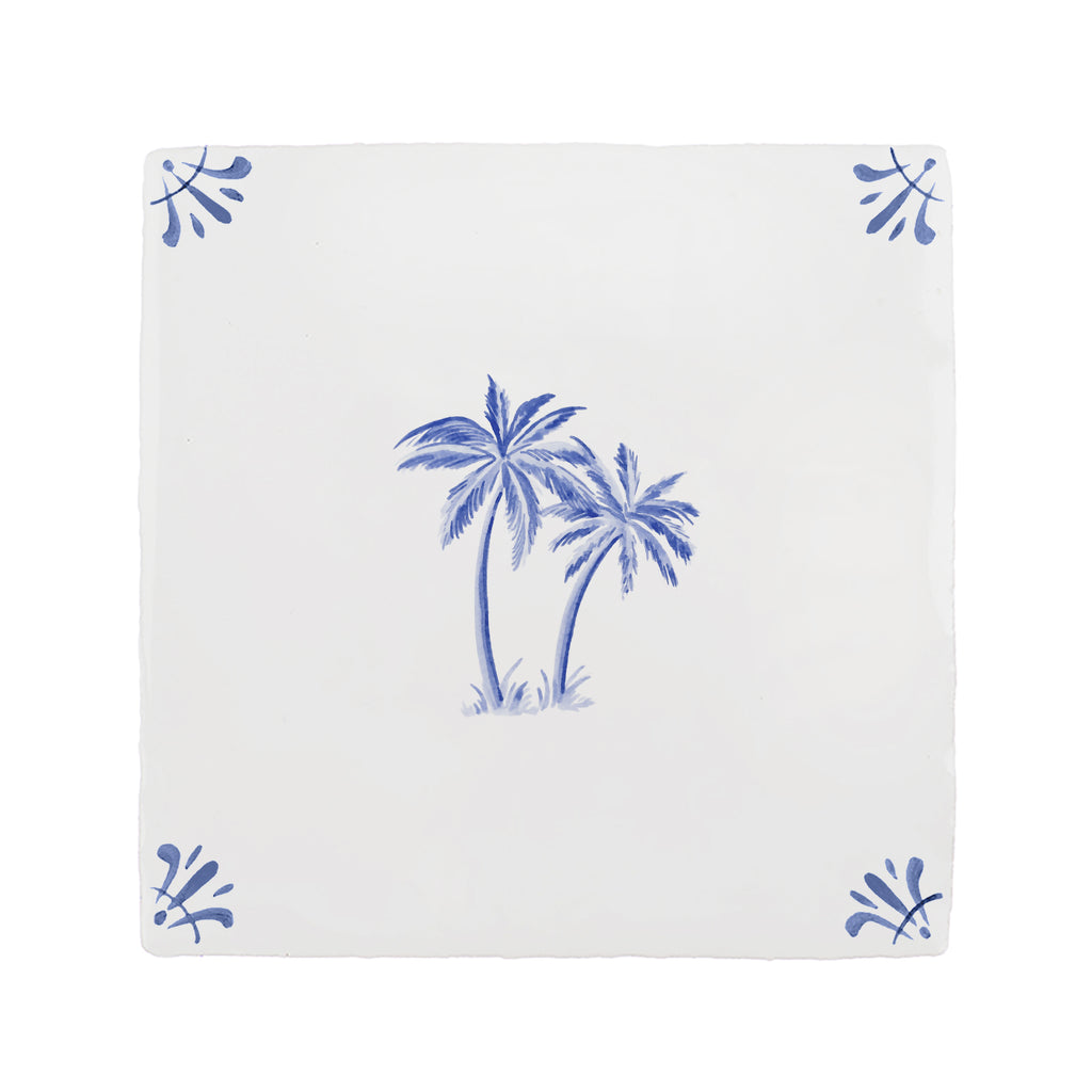 Palm Trees Delft Tile
