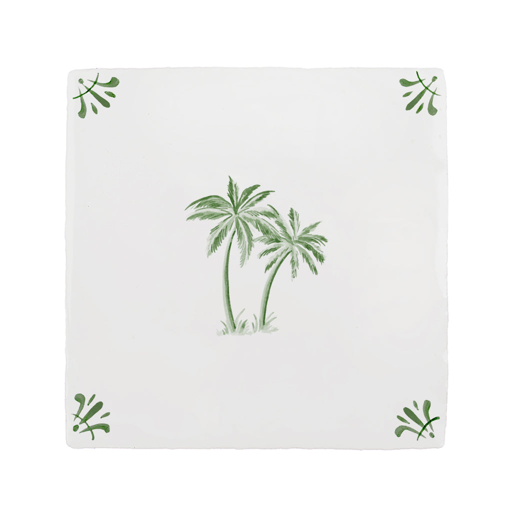 Palm Trees Delft Tile