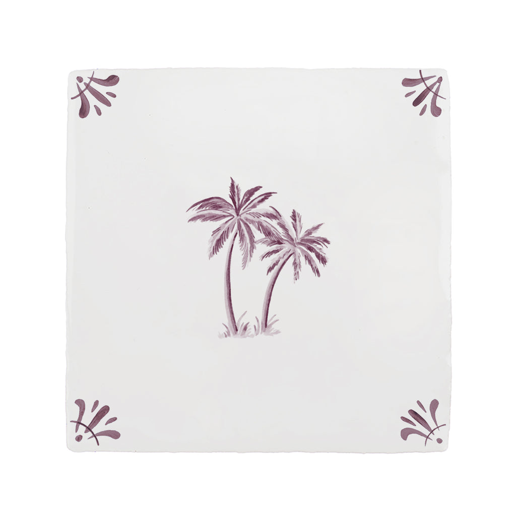 Palm Trees Delft Tile