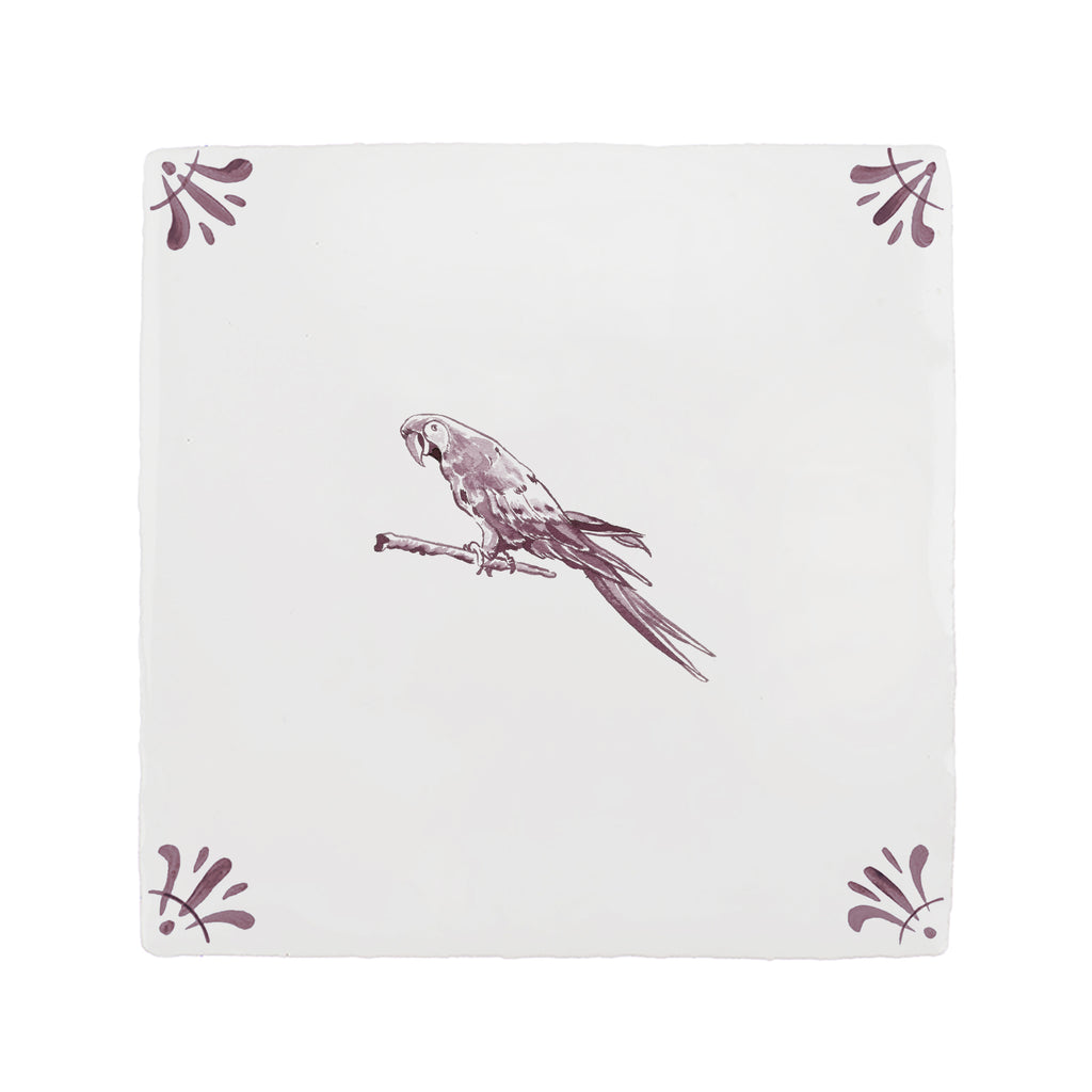 Macaw Parrot Delft Tile