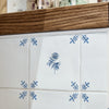 Peony Delft Tile, Gold Lustre