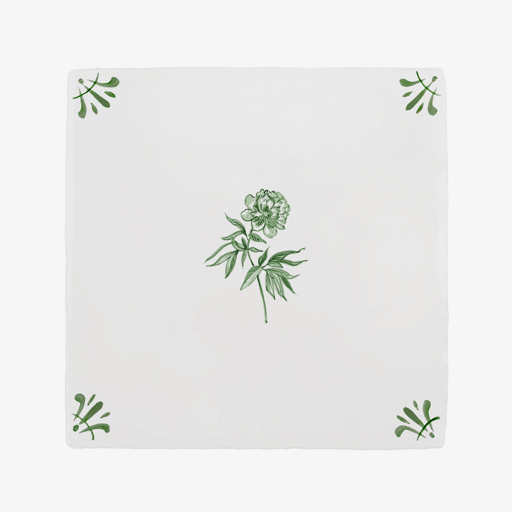 Peony Delft Tile, 15cm Sample