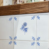 Peony Delft Tile, Gold Lustre
