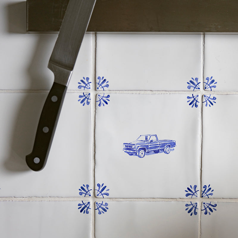 Pick Up Truck Delft Tile
