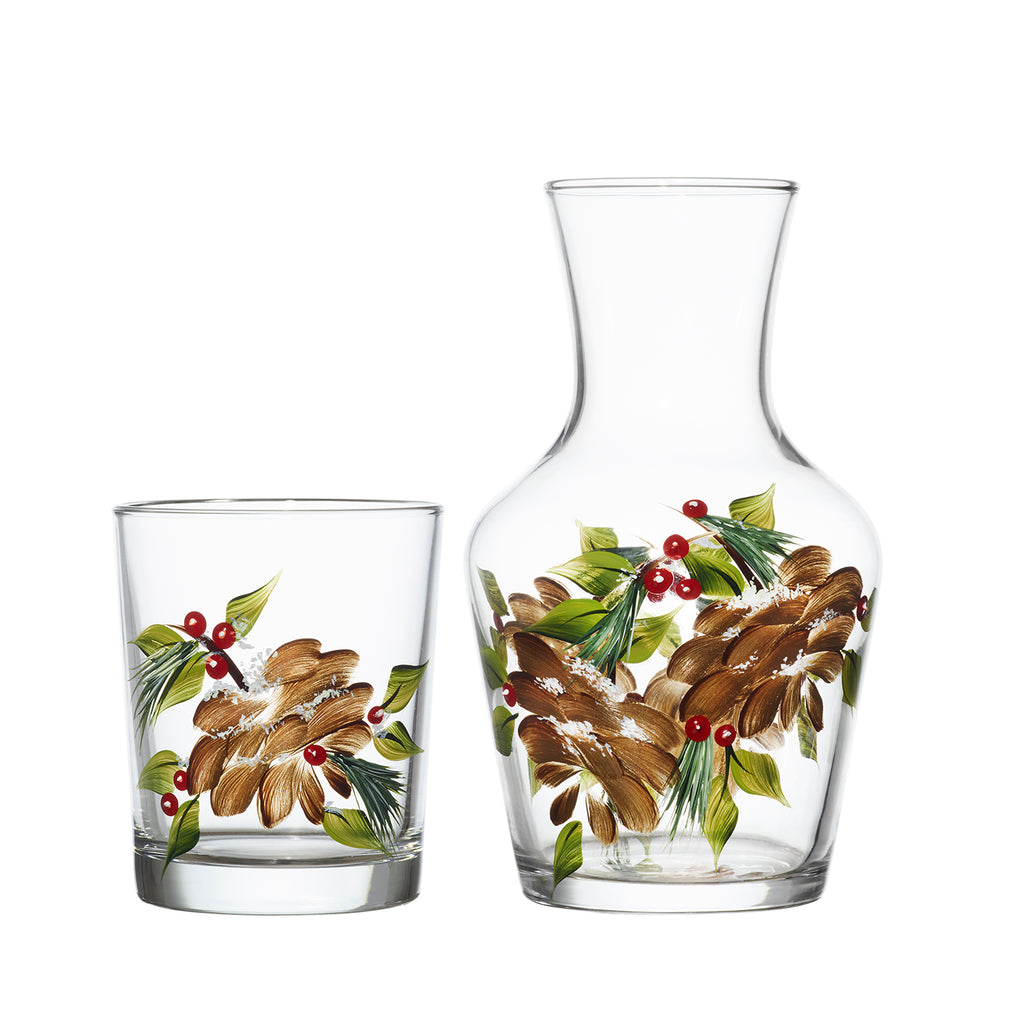 Pine Cone Carafe and Tumbler