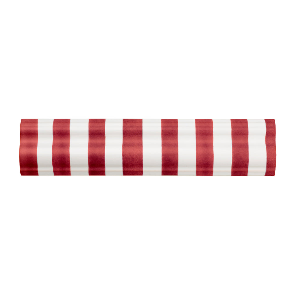Pinstripe Dado Trim, Delft Crimson