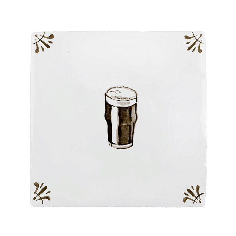 Pint of Irish Stout Delft Tile