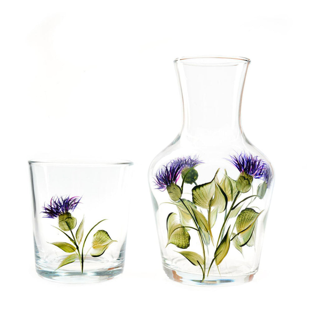 Plume Thistle Carafe And Tumbler