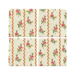 Poles & Roses II Tiles, Chambord- Set of 4