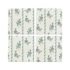 Poles & Roses II Tiles, Fontainebleau- Set of 4