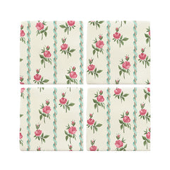 Poles & Roses II Tiles, Tanlay- Set of 4