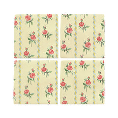 Poles & Roses II Tiles, Set of 4, Verseilles