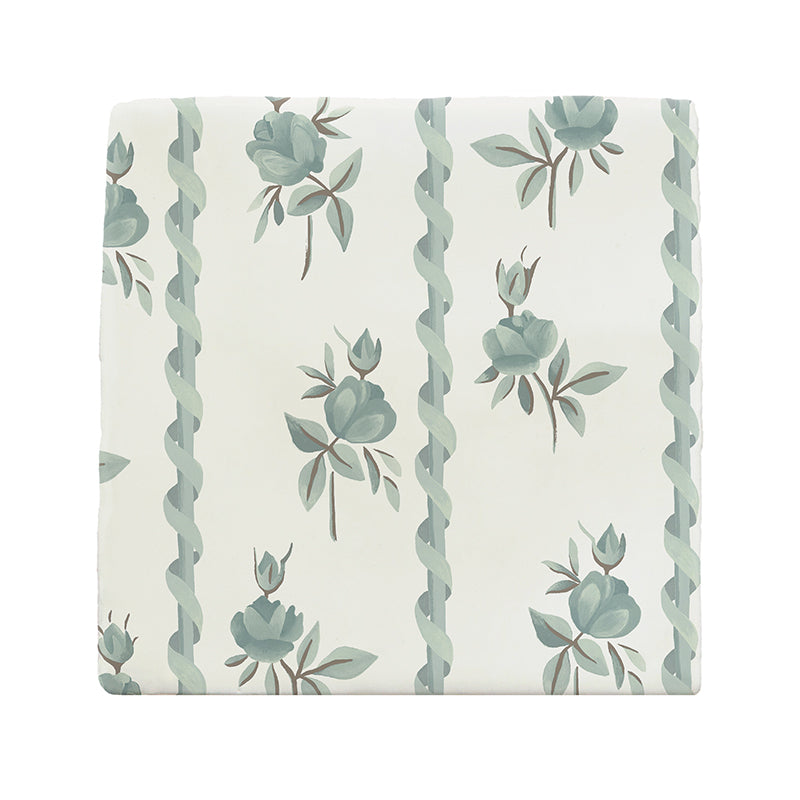 Poles & Roses II Tiles, Fontainebleau- Set of 4