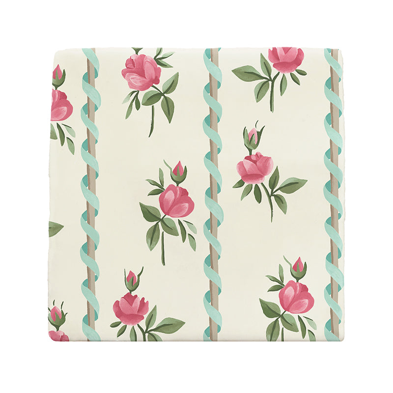 Poles & Roses II Tiles, Tanlay- Set of 4