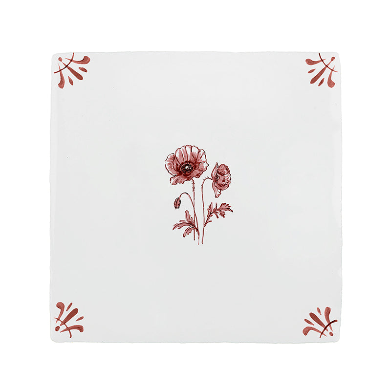 Poppies Delft Tile