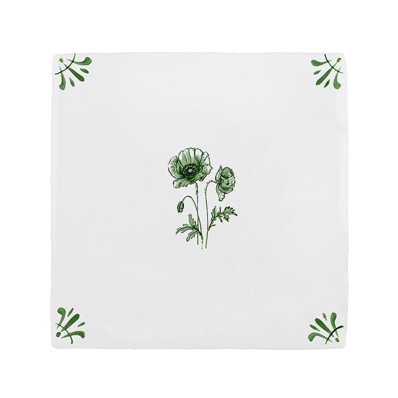 Poppies Delft Tile
