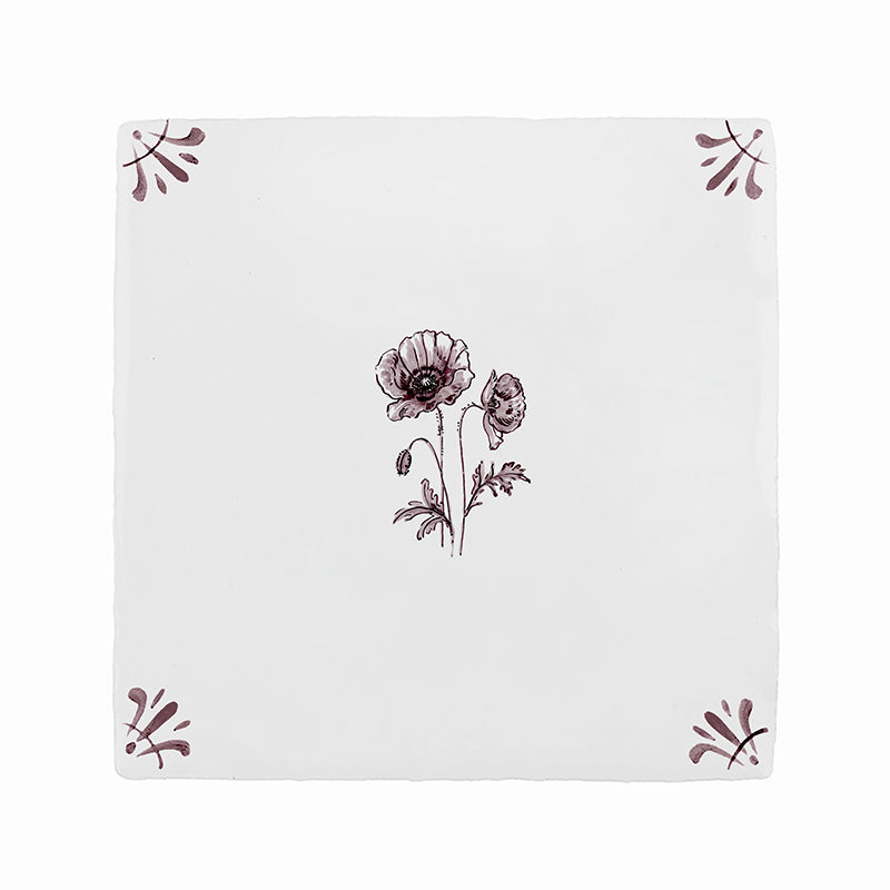 Poppies Delft Tile