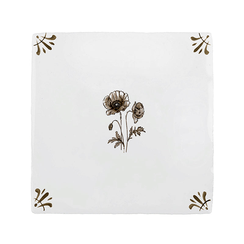 Poppies Delft Tile