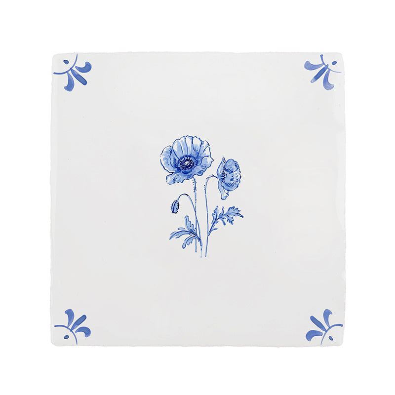 Poppies Delft Tile