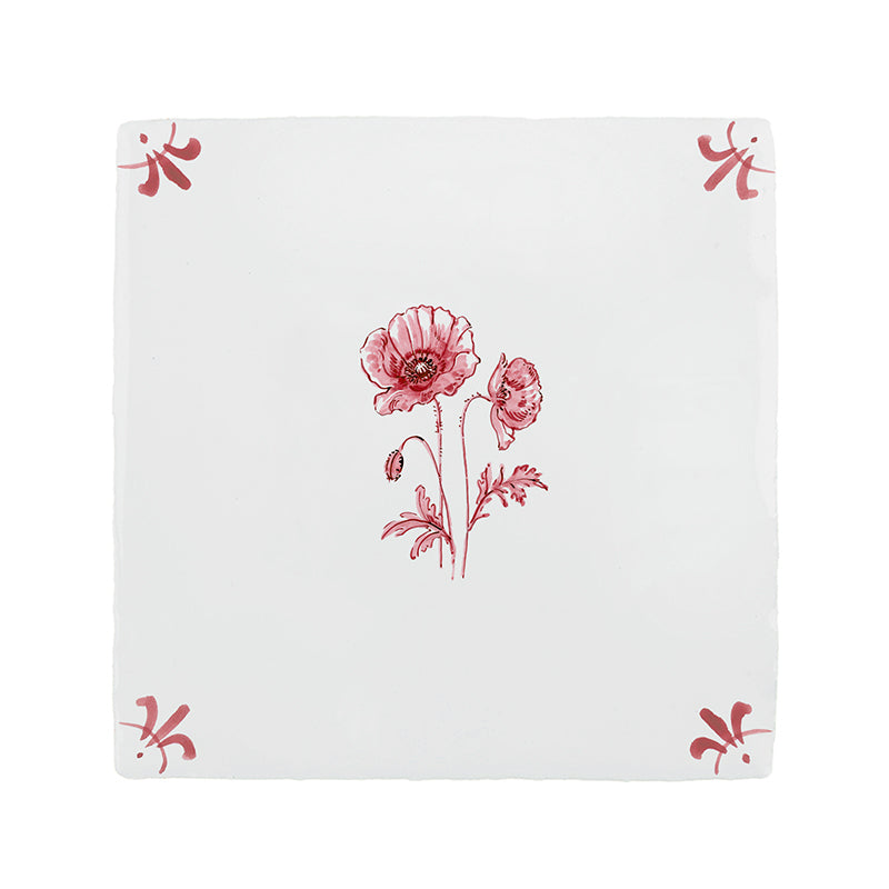 Poppies Delft Tile