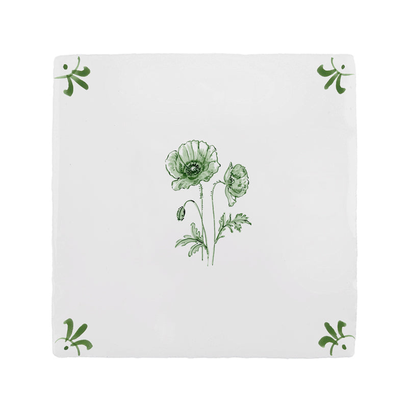 Poppies Delft Tile