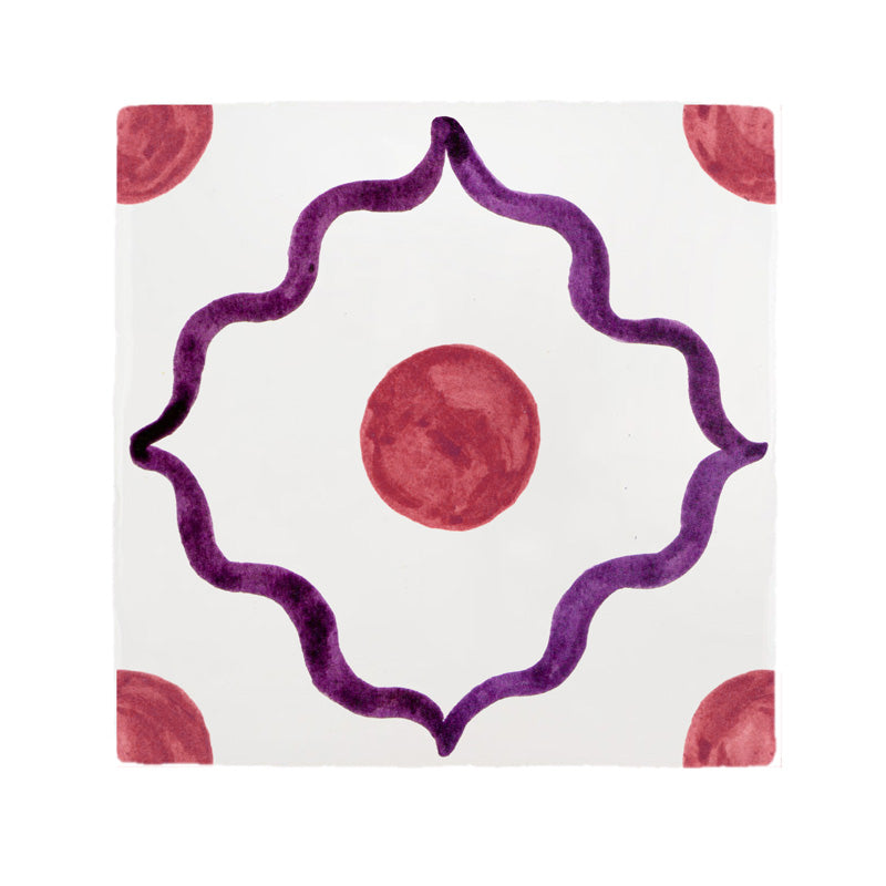 Beirut Tile Sample, Purple and Berry
