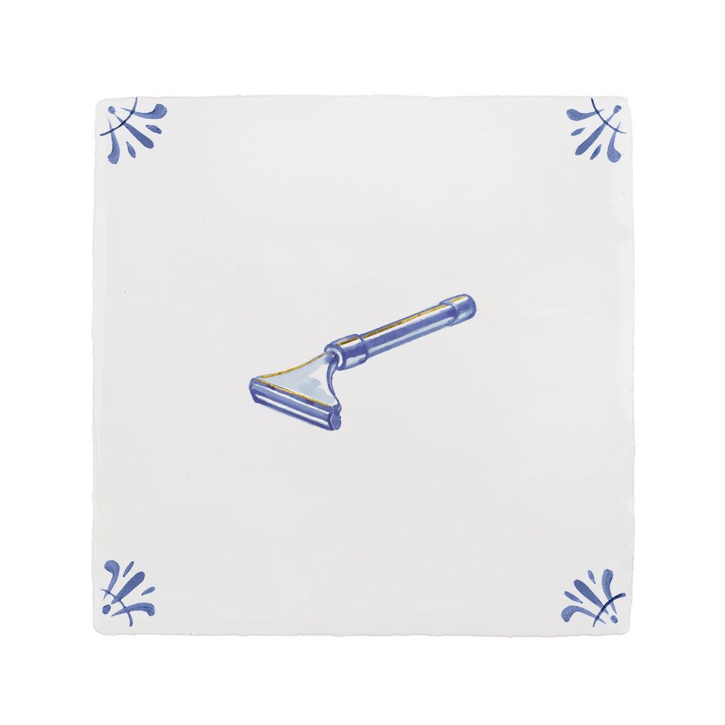 Razor Delft Tile, Gold Lustre