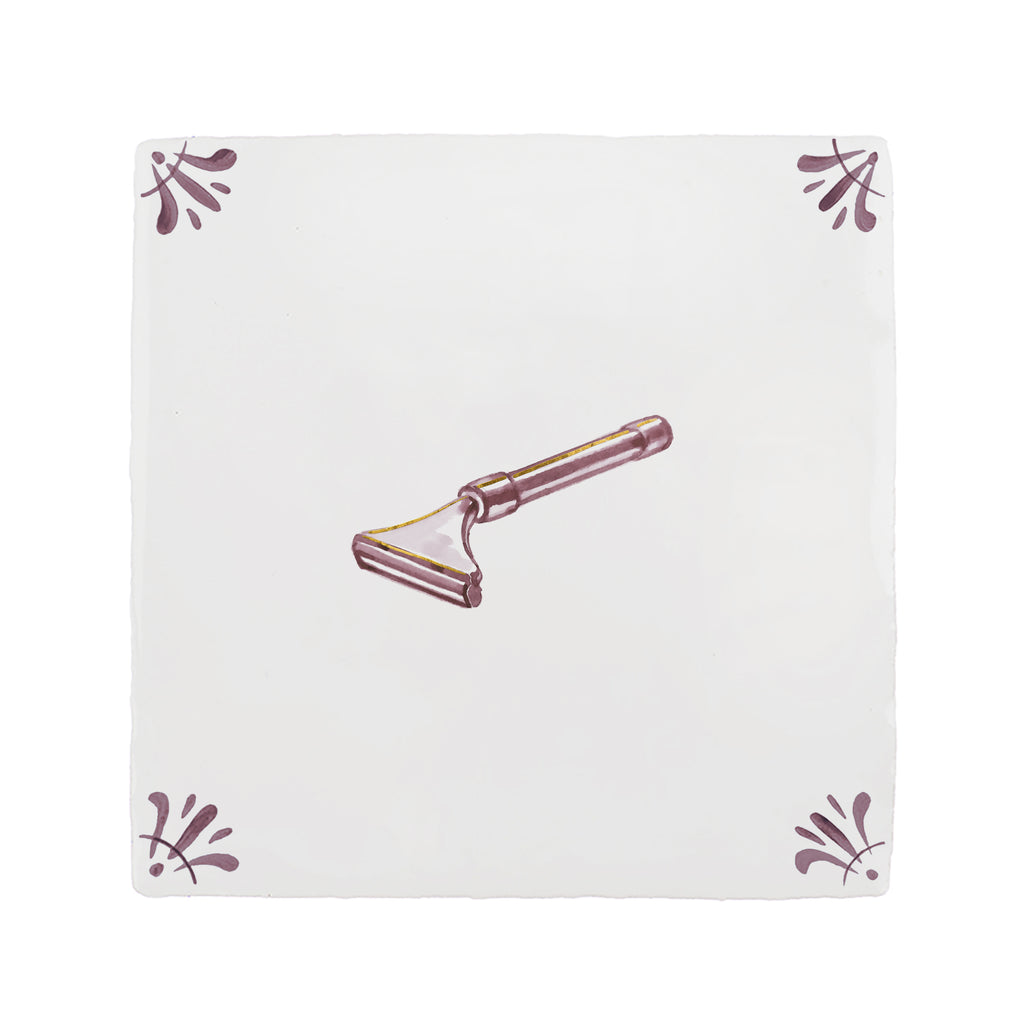 Razor Delft Tile, Gold Lustre