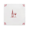 Red Wine Lovers Delft Tile