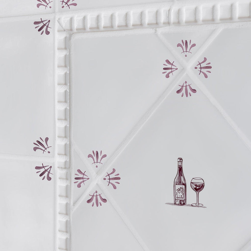 Red Wine Lovers Delft Tile