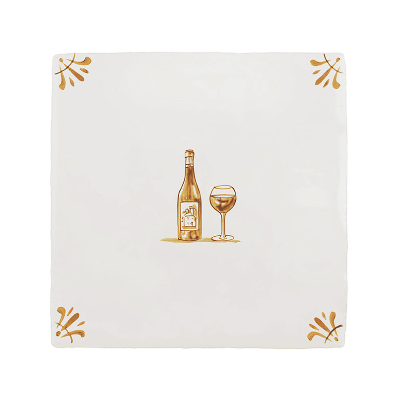 Red Wine Lovers Delft Tile