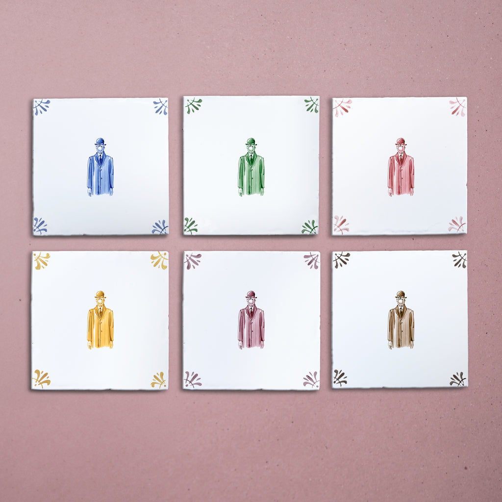 Rene Magritte's Son of Man Delft Tile