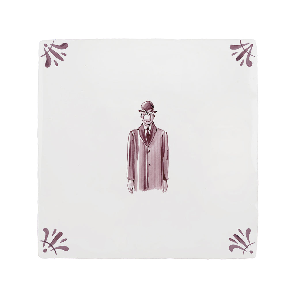 Rene Magritte's Son of Man Delft Tile