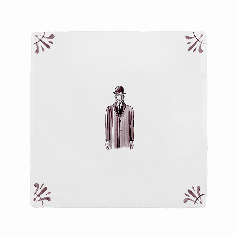 Rene Magritte's Son of Man Delft Tile