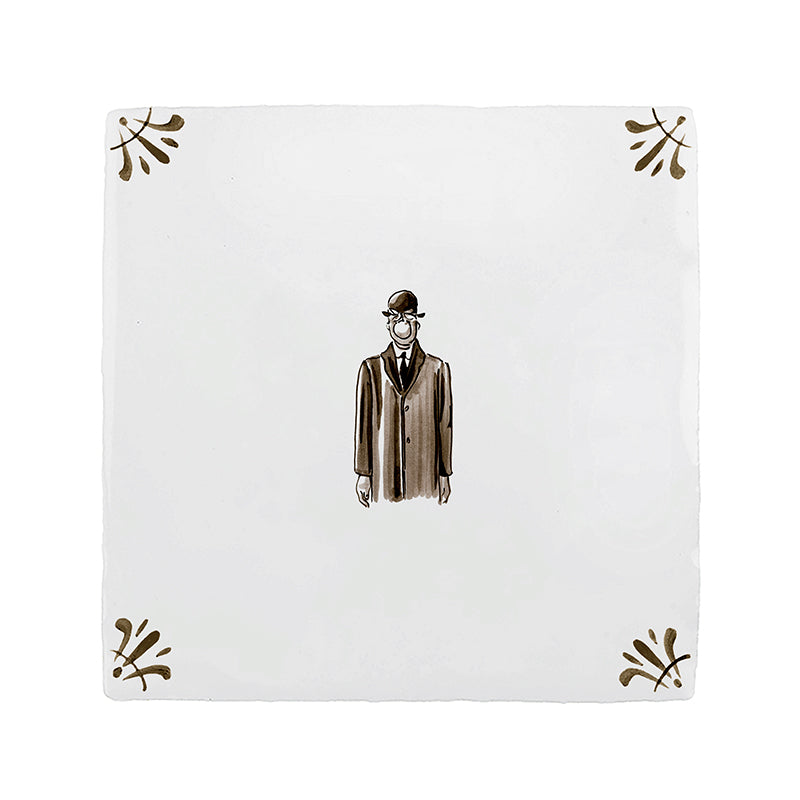 Rene Magritte's Son of Man Delft Tile