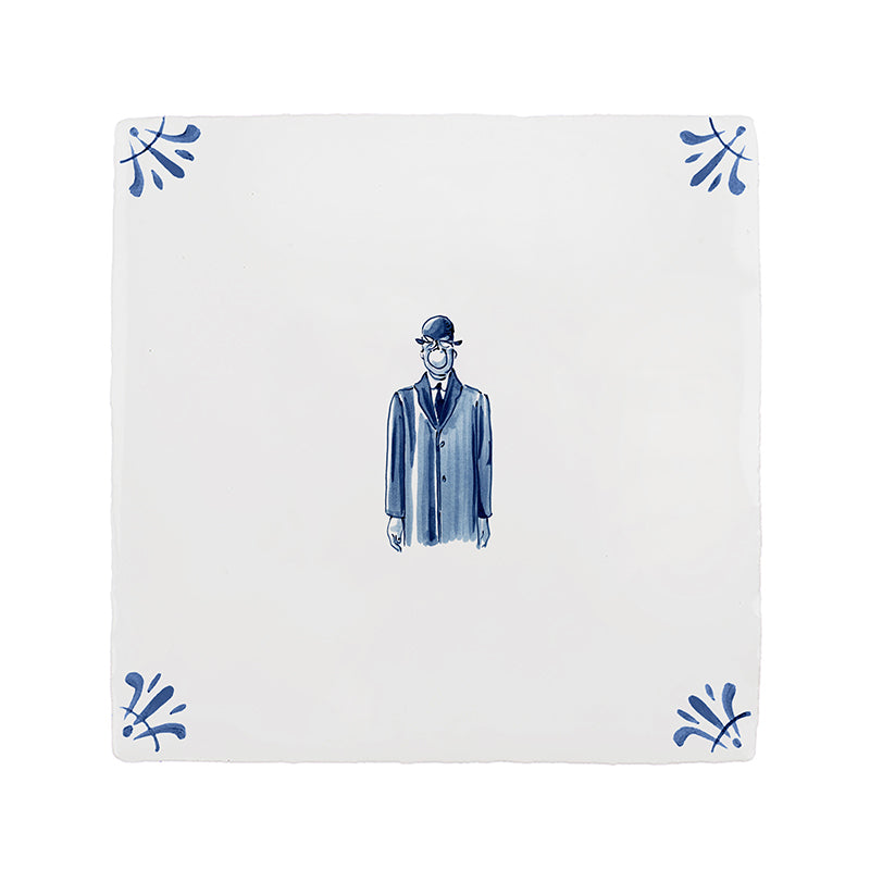 Rene Magritte's Son of Man Delft Tile