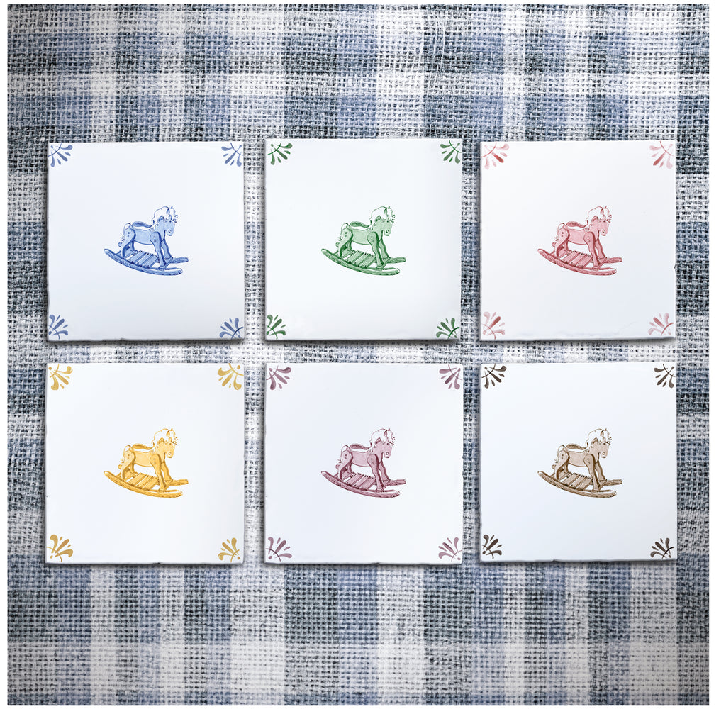 Rocking Horse Delft Tile