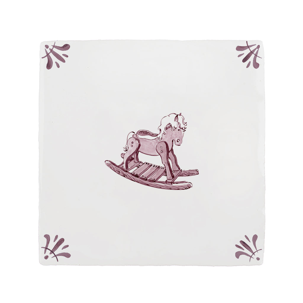 Rocking Horse Delft Tile