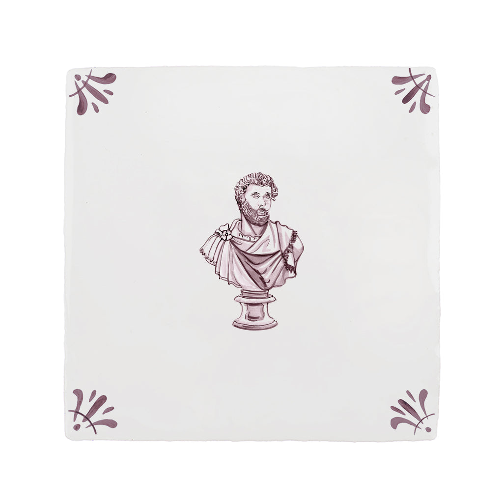 Roman Bust Delft Tile
