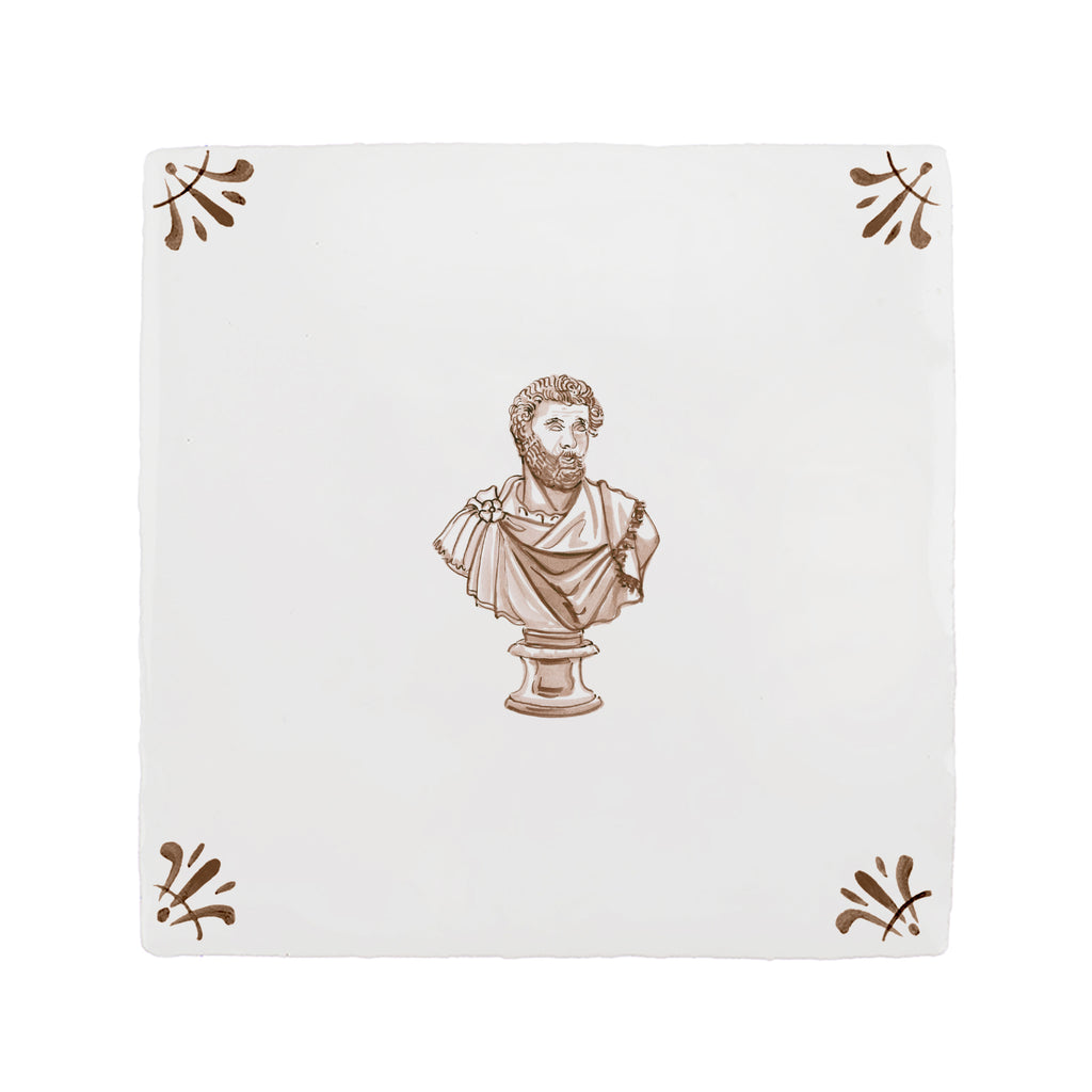 Roman Bust Delft Tile