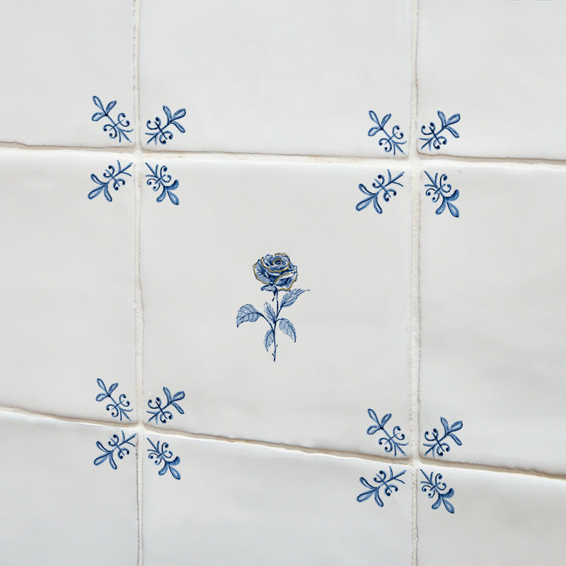 Rose Delft Tile, Gold Lustre