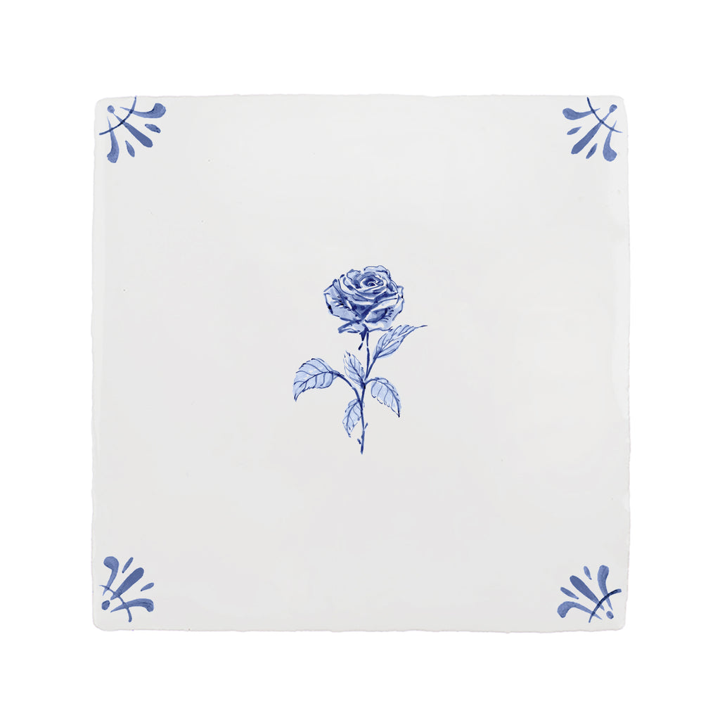 Rose Delft Tile, 15cm Sample