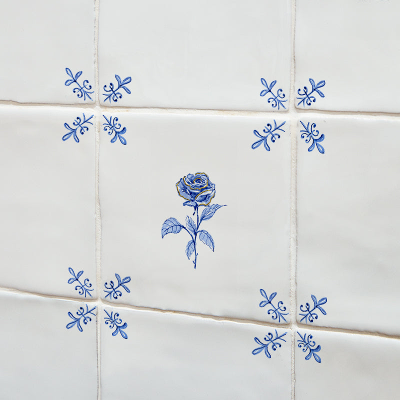 Rose Delft Tile, Gold Lustre