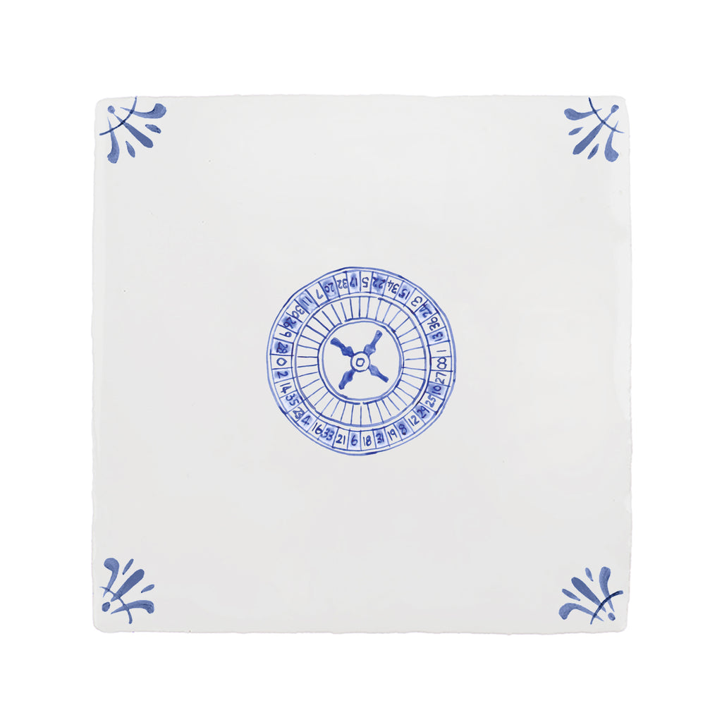 Roulette Wheel Delft Tile