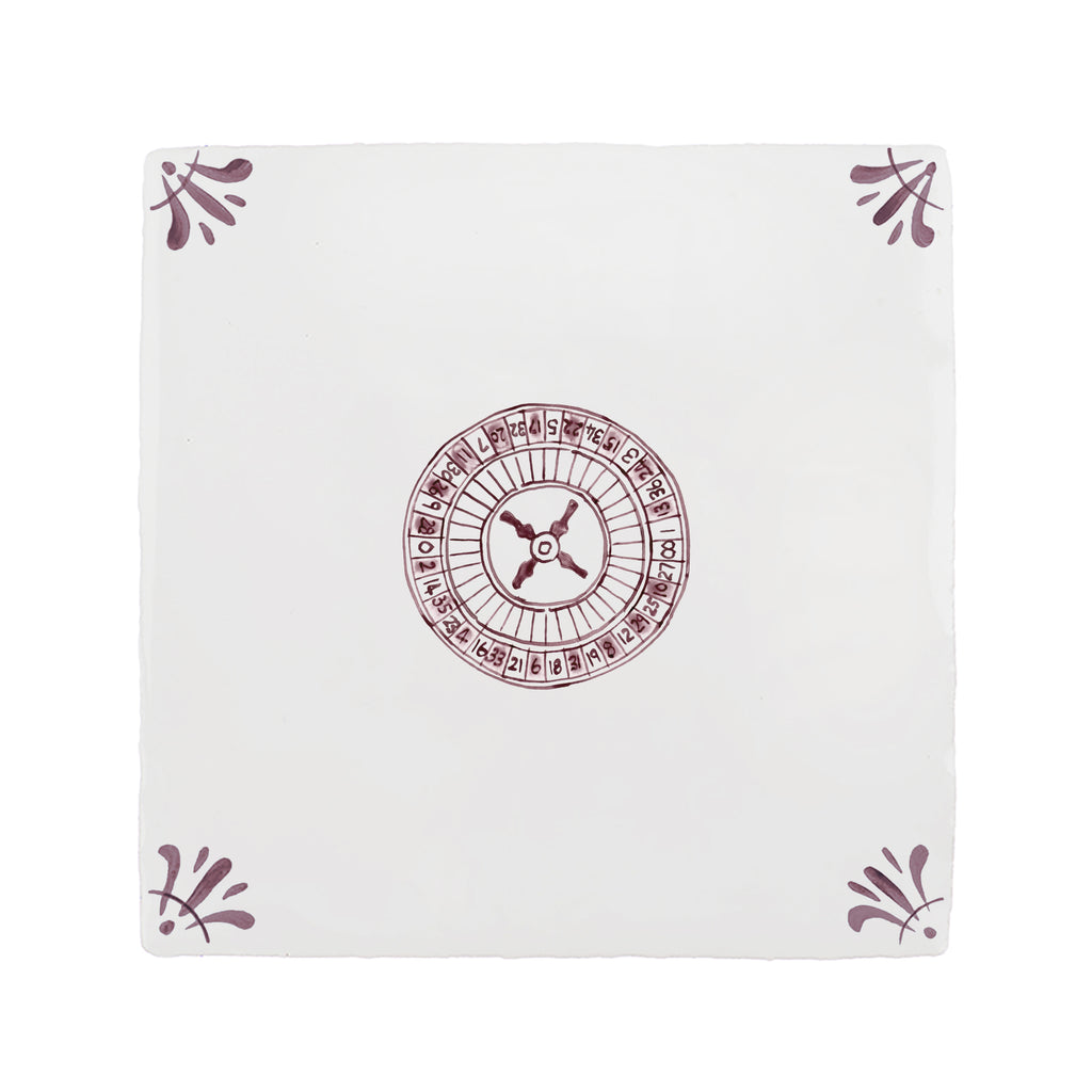 Roulette Wheel Delft Tile