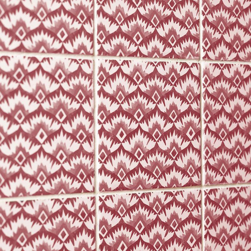 Mrs Platt Tiles, Set of 4, Ruby